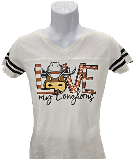 .Love My Longhorns Womens  Jersey Tee.