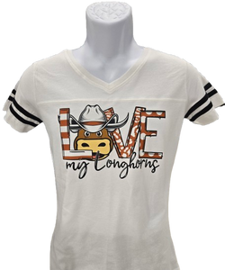 .Love My Longhorns Womens  Jersey Tee.