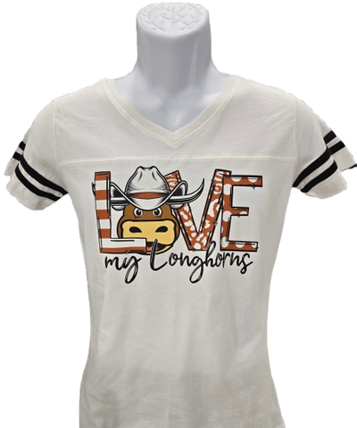.Love My Longhorns Womens  Jersey Tee.