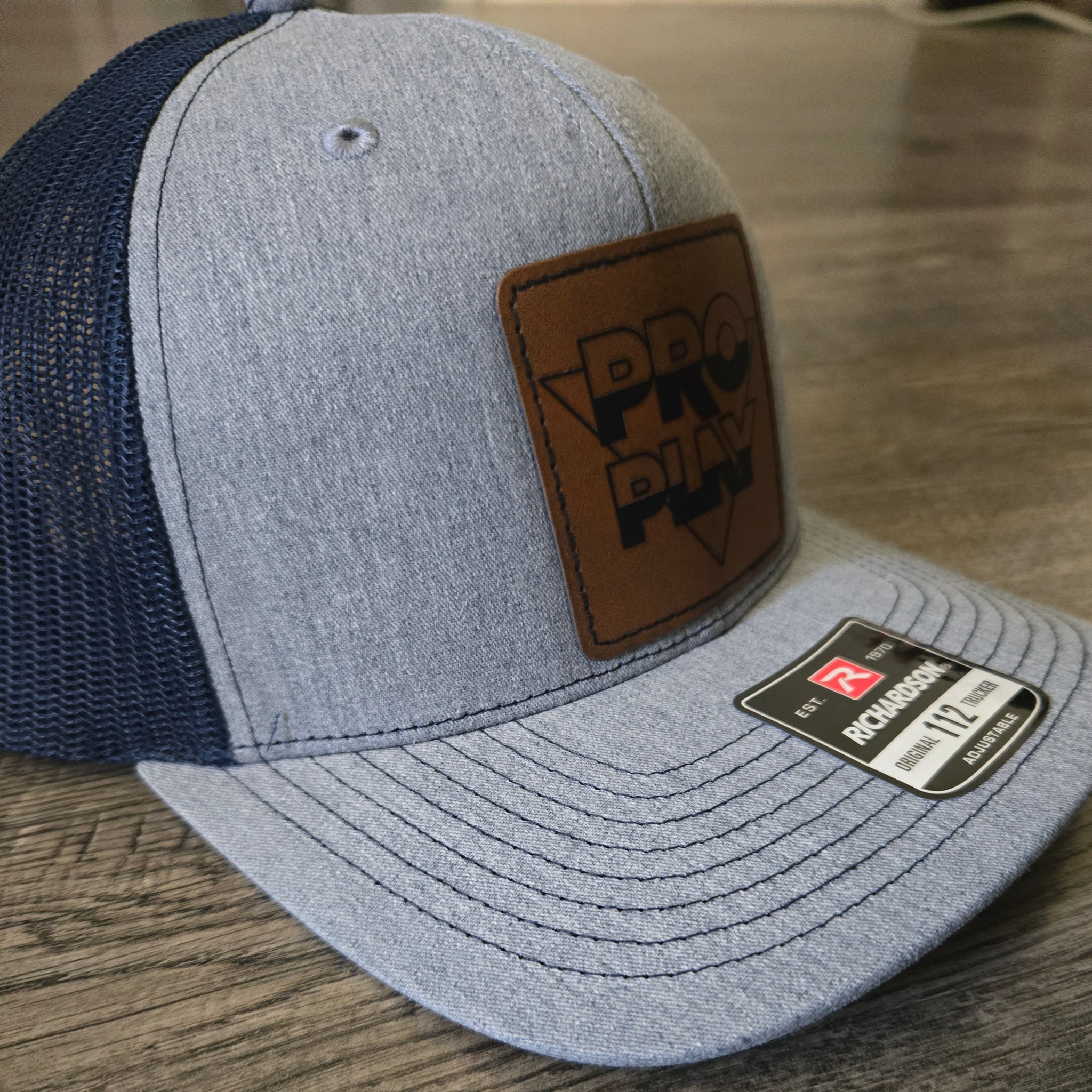 .Richardson Heather Grey/Navy Patch Hat.