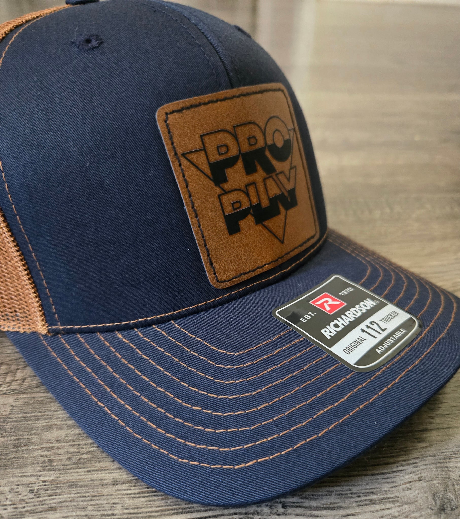 .Richardson Navy/caramel Patch Hat.