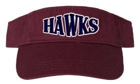 .Maroon Hawks Visor.