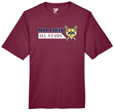 .Mill Creek All Stars 2025 Dry fit Tee.