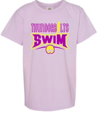.Unisex Comfort Colors Thunderbolts Swim team tee.