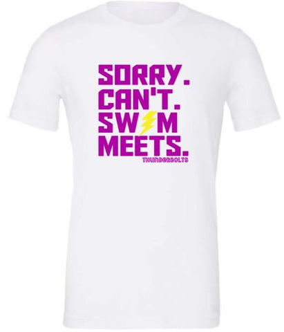 .Unisex Sorry can't swim meets Bella tee.