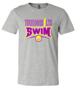 .Unisex Athletic Heather Thunderbolts Swim Bella tee.