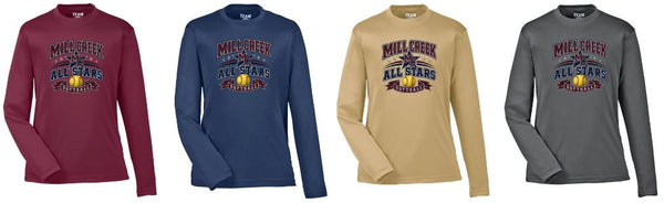.Mill Creek All Stars Unisex Long Sleeve Performance Tee.