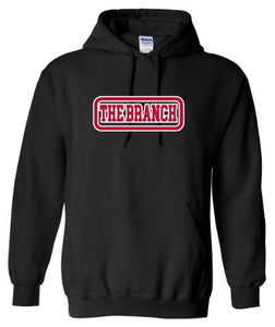 .THE BRANCH Black Gildan Hoodie.