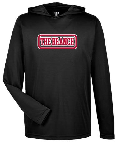 .THE BRANCH Hooded Long Sleeve Performance Tee.