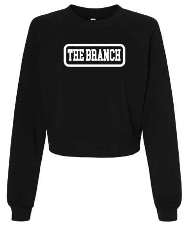 .THE BRANCH Cropped BELLA + CANVAS - Women's Raglan Pullover Fleece.