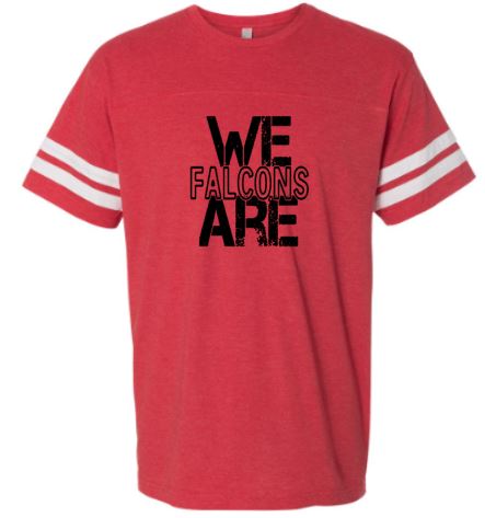 .WE ARE FALCONS Unisex Stacked Jersey Tee.