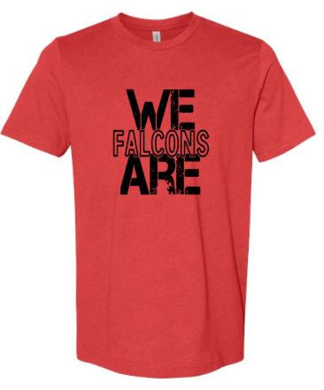 .WE ARE FALCONS Heathered Red Bella Tee.