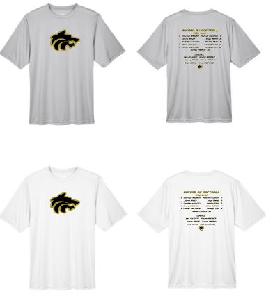 .Wolf Dry Fit Tee with Roster on the back.