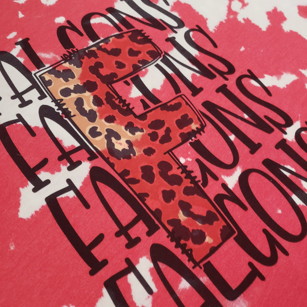 .Stacked Falcons Leopard Acid Wash Tee.