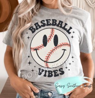 .Baseball Vibes Bella Canvas Tee.