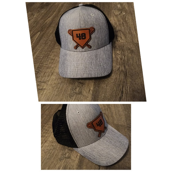 .Custom Homeplate Leather patch hat.