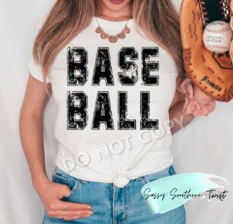 .Distressed Baseball Bella Canvas Tee.