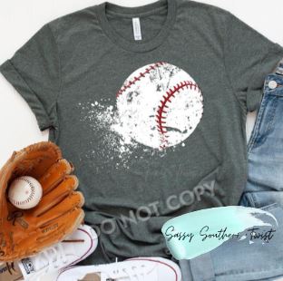 .Splatter baseball Bella Canvas Tee.