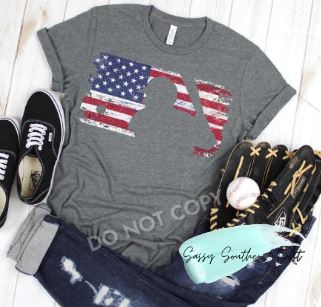 .Baseball Flag  Bella Canvas Tee.