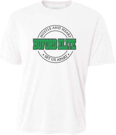 .White Hustle and Heart Dry Fit Short Sleeve.