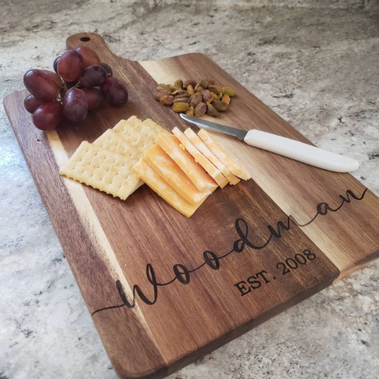 LOCAL PICK UP ONLY -Personalized Wood Engraved Cutting Board // Charcuterie Board // Custom Cutting Board // Wedding Gift // Valentines Gift