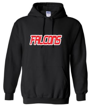.Black FALCONS Unisex Hoodie.
