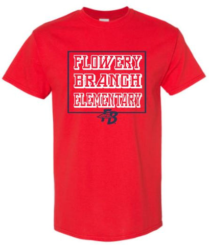 .Flowery Branch Elementary Cotton Unisex red ADULT Tee.