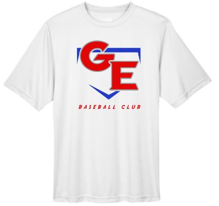 .GE Baseball Club White Dry Fit Tee.